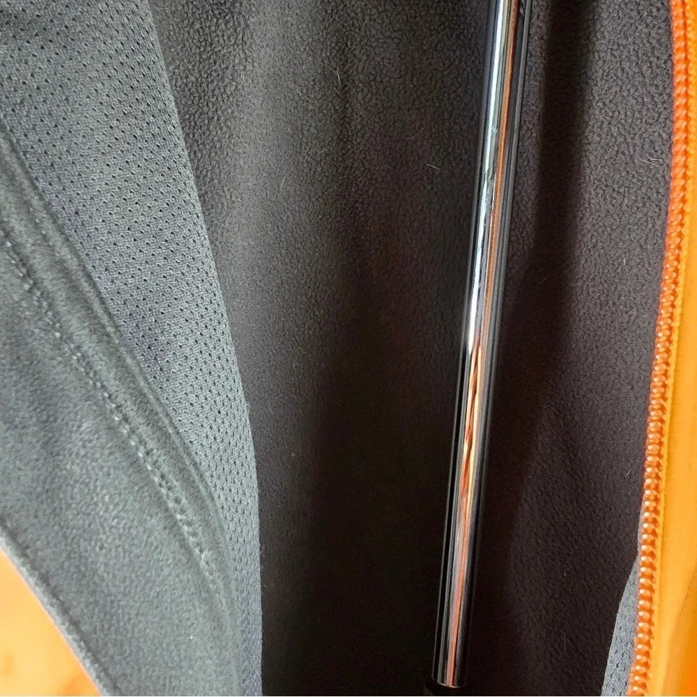 The North Face Apex Bionic Softshell Jacket Mens Large Orange Charcoal Grey Wind
